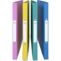 Acropaq - 4 x Durable A4 Ring Folder - Recycled plastic, With 2 rings, Back 15 mm - Ring binder,