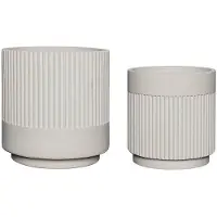 Hubsch Plaster potten wit - set van 2 stuks