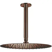 Qisani Hoofddouche flow met plafonddouchearm ø 25 cm geborsteld koper