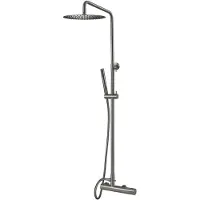 Qisani Opbouw regendoucheset flow thermostatisch geborsteld rvs