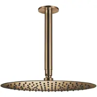 Qisani Hoofddouche Flow met plafonddouchearm Ø 30 cm Geborsteld Goud