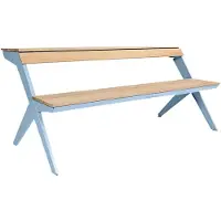 Weltevree - Tablebench - Slimme picknicktafel of bankje met rugsteun - Pastel blauw