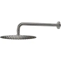 Qisani Hoofddouche flow met wanddouchearm ø 25 cm geborsteld rvs