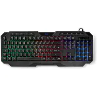 Nedis Bedraad Gaming Toetsenbord | USB Type-A | Membrane Toetsen | LED | QWERTZ | Duits | USB Gevoed | Lengte stroomkabel: 1.30 m | Multimedia - GKBD110BKDE