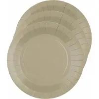 SANTEX feest bordjes rond taupe - karton - 20x stuks - 22 cm - Feestbordjes