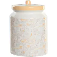 DKD Home Decor Pot in dolomiet - - Shabby Chic - Geel en wit - 15x15x21 cm - Vaatwasserbestendig