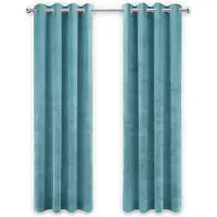 LW Collection | Kant en klare gordijnen Lewy velvet fluweel blauw 290x245 cm gordijnen | NADUVI