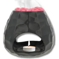 Scentchips Bol Gebeiteld - Waxbrander - Geurbrander - Oliebrander - Wax Melts Brander - Aromabrander - Ook Geschikt Voor Essentiële Oliën - Geurolie - Waxmelts - Zwart