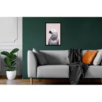 PosterMonkey Fotolijst incl. Poster - Papegaai - Grijs - Dieren - Natuur - 20x30 cm - Posterlijst