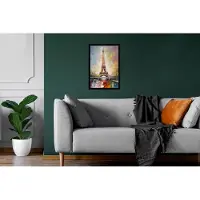 PosterMonkey Fotolijst incl. Poster - Eiffeltoren - Schilderij - Olieverf - Parijs - 20x30 cm - Posterlijst