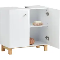 SoBuy wastafel onderkast - Wastafelmeubel met 2 deuren - Max. 25KG - 60 x 30 x 60 cm - Wit