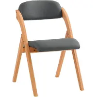 SoBuy Houten Klapstoel met Gestoffeerde Zitting - 47x57x79 cm - Beukenhout