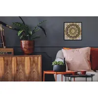 PosterMonkey Fotolijst incl. Poster - Mandala - Bloem - Goud - Luxe - Bohemian - 40x40 cm - Posterlijst