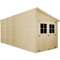 Timbela M341A+M341G - Houten tuinhuis - 10,11 m² - 514x218xH250 cm - met vloer
