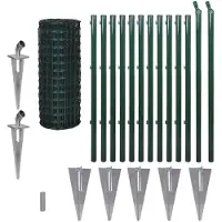 vidaXL Euro hek 25x1,0 m staal groen