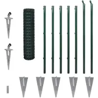 vidaXL Euro hek 10x1,2 m staal groen