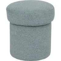 Atmosphera Poef Kita Ø37xH40cm - Nylon/Viscose - Celadongroen