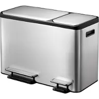 EKO - EcoCasa Recycler pedaalemmer 24+12 liter - stainless steel plastic - Matt Edelstahl