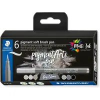 Staedtler Pigment Arts Soft Brush Pen 6-set Grey