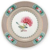 Pip studio Gebaksbord Blushing Birds Khaki 17 cm (Set van 6)