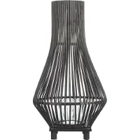 Beliani LEYTE - Lantaarn - Zwart - 58 cm - Bamboe