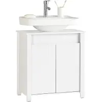 SoBuy Wastafel Onderkast - 2 deurs - 60 x 34 x 65,5 cm - Wit