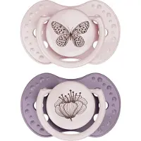 Difrax Fopspeen Dynamic Botanic Pink - Purple 18m+ 2 St Fopspeen