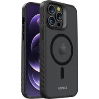 Accezz Rugged Frosted MagSafe Backcover voor de Apple iPhone 14 Pro Max - Zwart