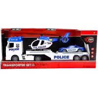 Rapid wheels Autotransporter Politie + Auto En Helikopter + Licht En Geluid