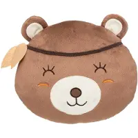 Atmosphera Dieren sierkussen kinderkamer - bruine beer - 30 cm - polyester - Sierkussens