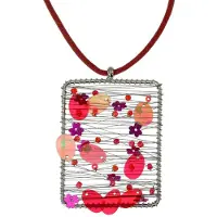 Behave - Ketting rood met lovertjes - 40 cm