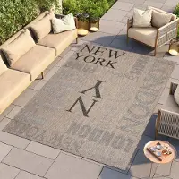 Tapiso Melissa Vloerkleed Bruin Binnen Buiten Tapijt voor Terras Tuin Balkon Maat- 160x230