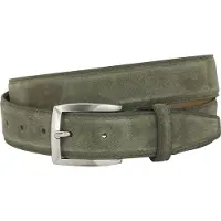 Lindenmann suede leren heren riem - olijfgroen