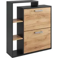 Vicco Orlando Schoenklaprek – 24.5 x 90 cm 2 compartimenten Eik goud/antraciet