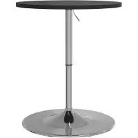 vidaXL Bartafel 60x60x90 cm bewerkt hout en verchroomd staal zwart