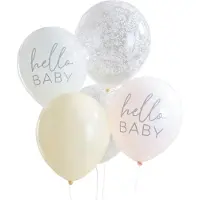 Ginger Ray - Ballonnen baby shower - floral Hello Baby - 5 stuks