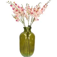 Mica Decorations Kunstbloemen Orchidee tak - 5x - lichtroze - 75 cm - Kunst zijdebloemen - siertakken - planten - bloemetjes