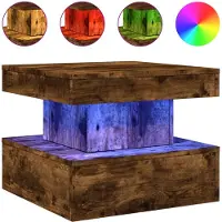 vidaXL Salontafel met metalen poten 50x50x40 cm gerookt eikenkleurig