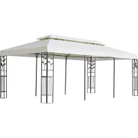 vidaXL Prieel met dubbel dak 6x3 m wit