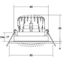 Brumberg Downlight BB23, dimbaar, wit / opaal, Badkamer, Aluminium, downlight