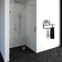 Brauer Void Nis Draaideur 2-delig 120x200cm Greep Zijkant - Geborsteld RVS PVD - Veiligheidsglas - Douche, Douchedeuren - 8720359359612