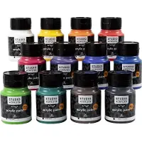 Creativ Company Acrylverf – Verschillende Kleuren – Acrylaatverf – Acrylic paint – Hobbyverf – Knutselen en Verven – Sneldrogend – Creall Studio – 12x500 ml