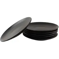 OTIX Ontbijtborden - Bordenset 6 persoons - 21cm - Zwart - Aardewerk IVY