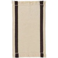 Ferm Living Calm kelim deurmat Off-white, Coffee, 50x70 cm