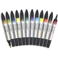 Winsor & Newton Set de 12 Feutres Promarker Watercolour Tons basiques
