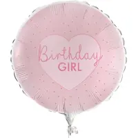 Ginger Ray - Pamper party roze folieballon birthday girl - 45 cm