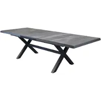 AVH-Collectie San Diego uitschuifbare dining tuintafel 204-264x100xH74 cm met kruispoot antraciet