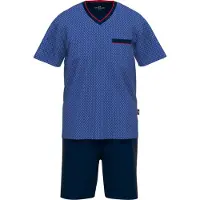 Götzburg Pyjama korte broek - 630 Blue - maat 5XL (5XL) - Heren Volwassenen - 100% katoen- 451456-4008-630-5XL