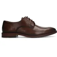 Manfield Bruine leren veterschoenen | Maat 43