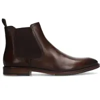 Manfield Bruine leren chelsea boots | Maat 45